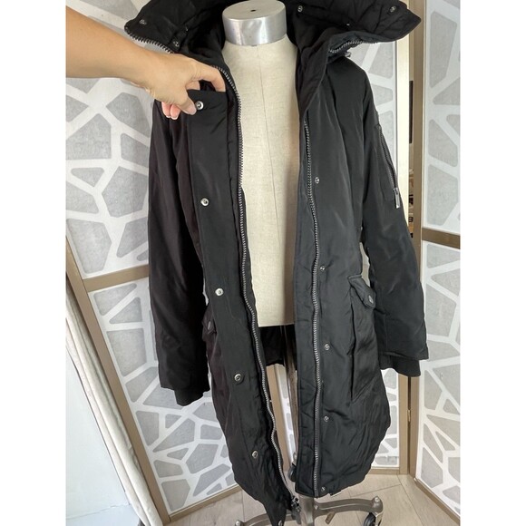 BCBGMaxazria Bcbg Mazazria PARKA Puffer JACKET COAT SZ M BLACK FILLING DOWN - Picture 3 of 15